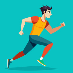 Football playing and running  vector illustration 