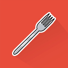 Illustration of Fork in Flat Design