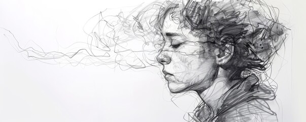 Fototapeta premium A line drawing that captures the essence of a subject with simple strokes.