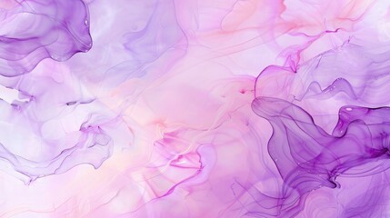 Fototapeta premium An abstract alcohol ink fluid art background in soft lavender and pastel pink, creating a dreamy and ethereal atmosphere.