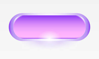 Purple rectangular glossy glass button