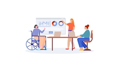 Business inclusive meeting with diversity concept illustration