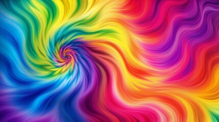 Obraz premium A dynamic, colorful abstract piece with intense swirling patterns that blend a rainbow of vivid hues creating a visually energetic and striking composition.
