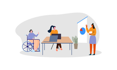 Business inclusive meeting with diversity concept illustration