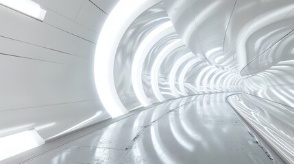 Naklejka premium Futuristic White Background with Abstract Geometric Shapes and Soft Gradients, Ideal for Modern Technology, Digital Interfaces, and Minimalist Design Concepts