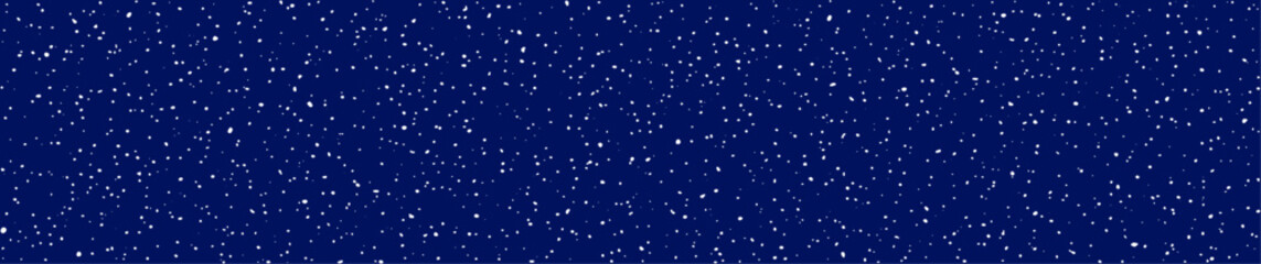 Obraz premium Christmas seamless pattern with white isolated snowflakes for cards, flyers, poster, banner. Snowfall on the night sky. Holiday winter illustration. Merry Christmas! Happy New Year! 