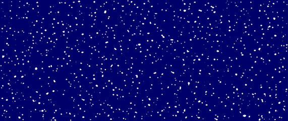 Fototapeta premium Christmas seamless pattern with white isolated snowflakes for cards, flyers, poster, banner. Snowfall on the night sky. Holiday winter illustration. Merry Christmas! Happy New Year! 