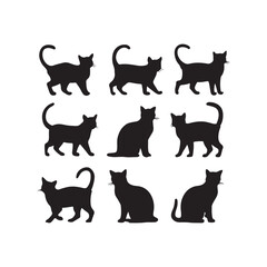 International Cat Day silhouette vector design Illustration
