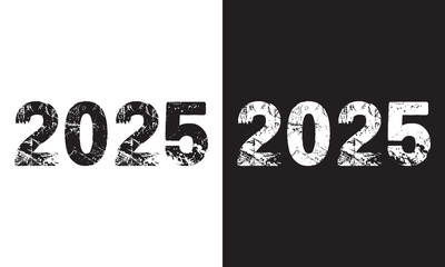 Happy New Year 2025 with wishes banner Vector illustration  on white and black background. EPS 10