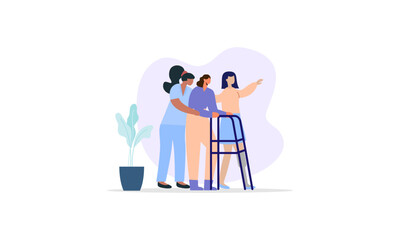 World humanitarian day illustration, community care people