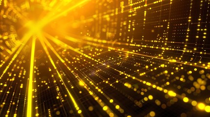 Futuristic Cyber Monday Banner with Dynamic Design, Black and Yellow