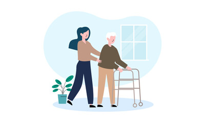 World humanitarian day illustration, community care people