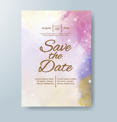 Watercolor Minimal Card. Classic Vector Design Cards. Wedding Abstract Background Invitation Art Template. Set of Creative Illustrations for Brochure, Cover Design. Minimalistic Watercolor Artwork.