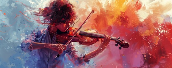 A musician playing their instrument, their face filled with passion and emotion.