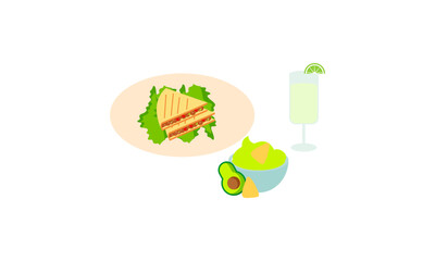 Mexican Food Signature Dishes Illustration