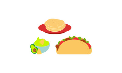 Mexican Food Signature Dishes Illustration