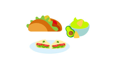 Mexican Food Signature Dishes Illustration