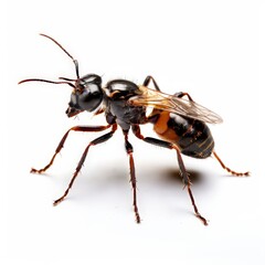 A fungus-gnat photography on white background.