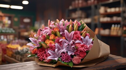 flowers in a market HD 8K wallpaper Stock Photographic image
