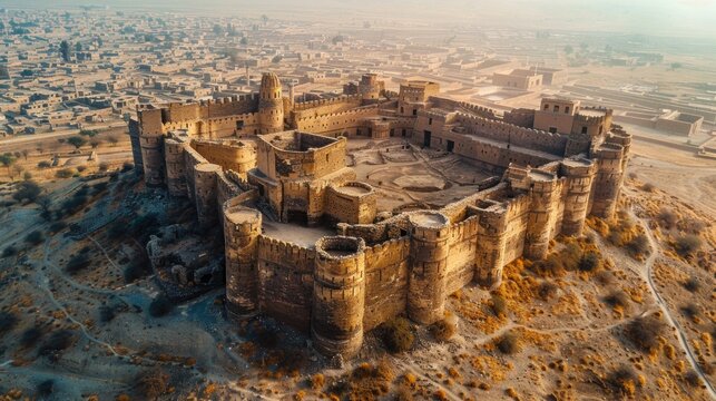Aerial photo of the historical Citadel of Ghazni in Afghanistan