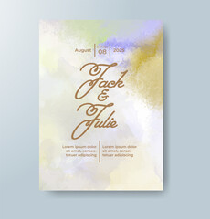 Watercolor Minimal Card. Classic Vector Design Cards. Wedding Abstract Background Invitation Art Template. Set of Creative Illustrations for Brochure, Cover Design. Minimalistic Watercolor Artwork.