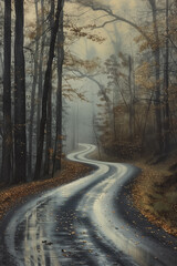 Foggy Forest Path