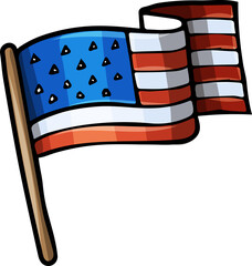 Flag USA cartoon funny illustration © balabolka