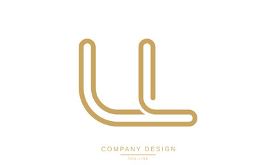 UL, LU Abstract Letters Logo Monogram design Font Icon Vector Initials