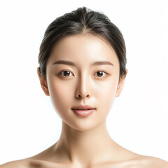 Obraz premium Beauty Korean Asian women spa skin healthy on 100% isolate white background.