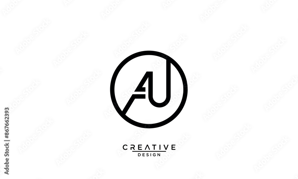 Poster AAU, UA, A, U, Abstract Letters Logo Monogram - Posters