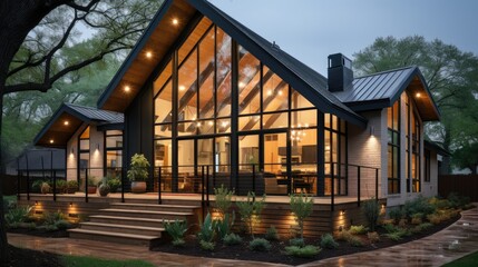 Fototapeta premium house in the woods HD 8K wallpaper Stock Photographic image