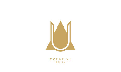 AAU, UA, A, U, Abstract Letters Logo Monogram