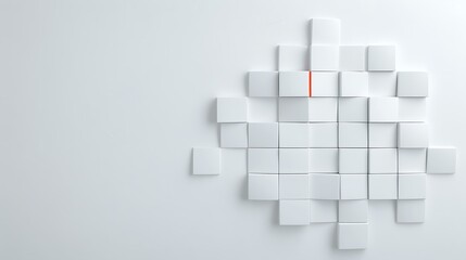 A minimalistic and elegant banner template featuring a blank white sign against a textured, light blue wall background, ideal for business promotions and marketing materials.