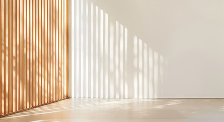 A room with a wooden wall and a white wall by AI generated image by AI generated image