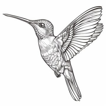 recommend clip art: Abstract hummingbird bird line art logo icon vector illustration isolated on a white background