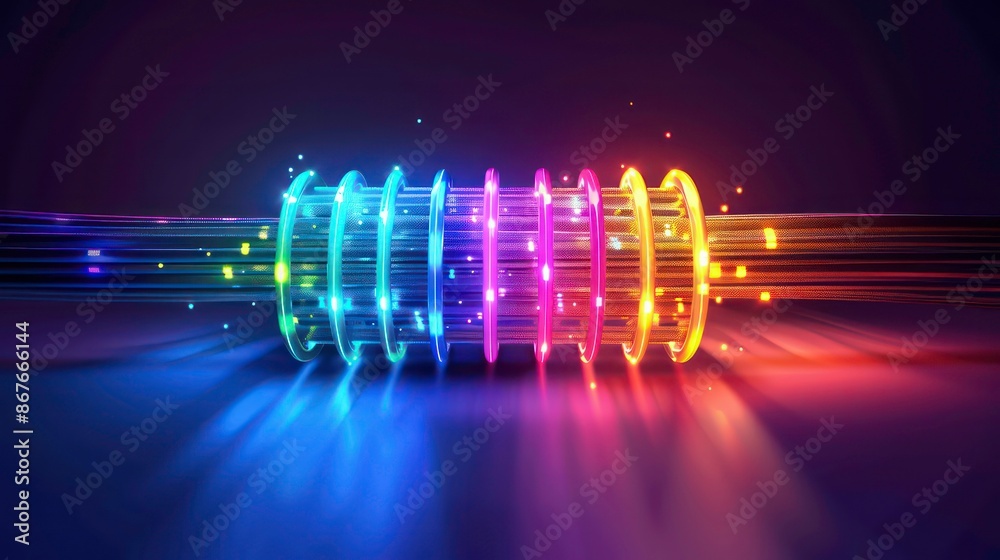 Canvas Prints fiber optic cable technology vector design of internet, network, speed data connection and telecommu
