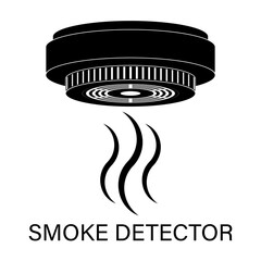 Smoke Detector Icon Symbol. Smoke Alarm. Vector Illustration Isolated on White Background. 