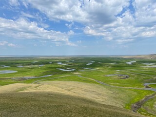 tender curves of a river in Ergun,inner Mongolia，north China