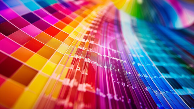 Select the option for managing colors. View a magnified image of the CMYK stripe and the color selection panel.