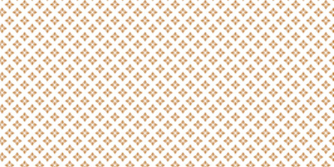 Golden vector seamless pattern with small diamond shapes, floral silhouettes. Simple texture