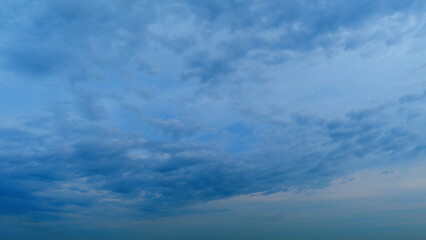 Cirrus and cirrostratus cloudscape. Nature landscape b-roll weather background. Timelapse.