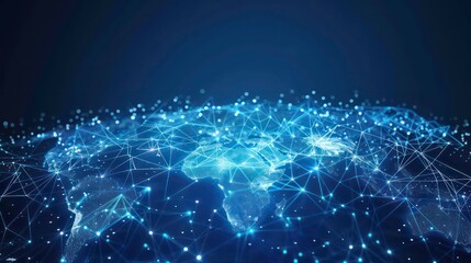 Global network connection. Big data analytics and business concept, world map point and line composition concept of global business, digital connection technology, e-commerce, social network