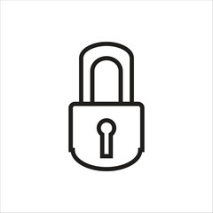 lock vector icon line template