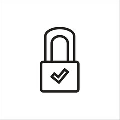 lock vector icon line template