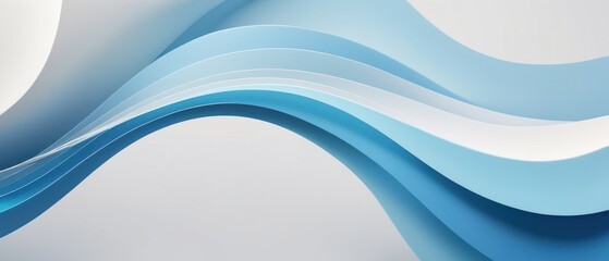 Obraz premium Abstract blue and white wave design with smooth flowing lines and gradient shades. Perfect for modern and minimalist backgrounds.