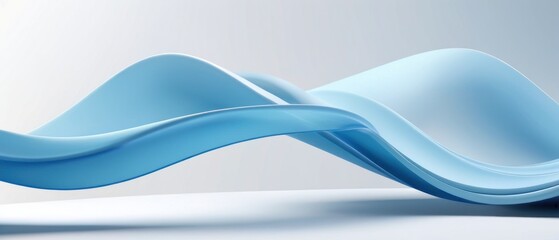 Fototapeta premium Abstract blue and white wave design with smooth flowing lines and gradient shades. Perfect for modern and minimalist backgrounds.