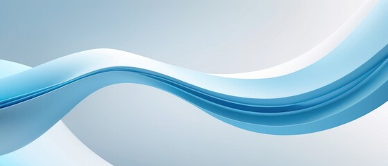 Obraz premium Abstract blue and white wave design with smooth flowing lines and gradient shades. Perfect for modern and minimalist backgrounds.