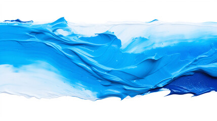 Blue paint stroke on white background