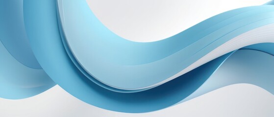 Obraz premium Abstract blue and white wave design with smooth flowing lines and gradient shades. Perfect for modern and minimalist backgrounds.