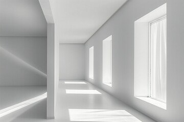 White empty architecture interior space room studio background wall display products minimalistic.